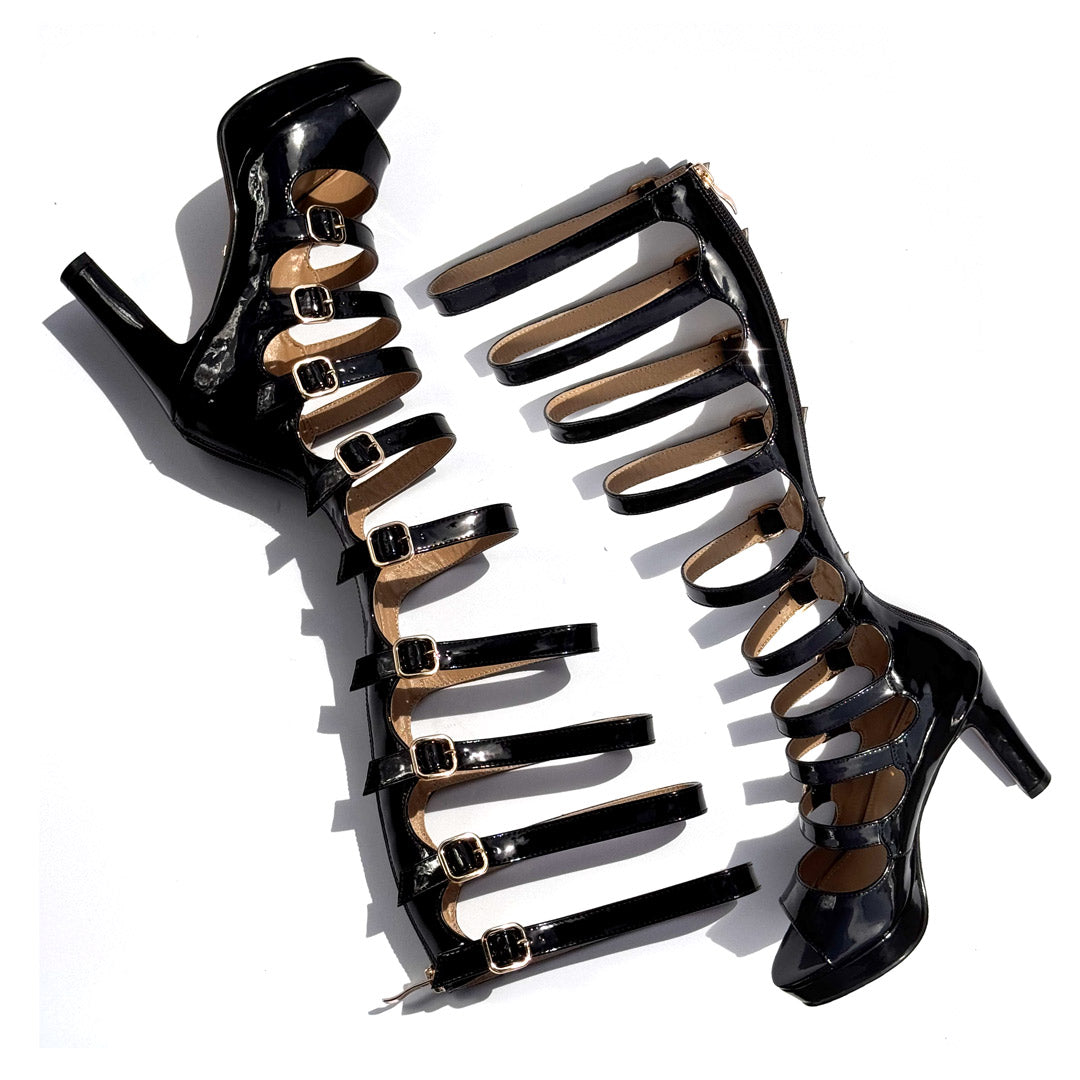 Samba Alta - Black Knee High Boots  - 34.5 single pair SALE