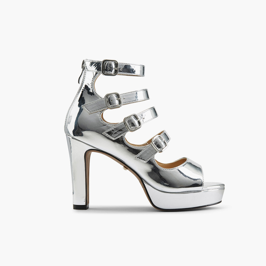 MIZCHI SAMBA SILVER - 10cm heels