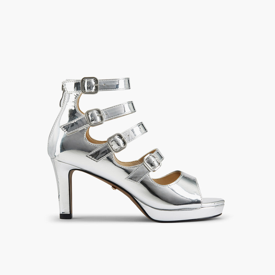MIZCHI SAMBA SILVER – 7cm heels