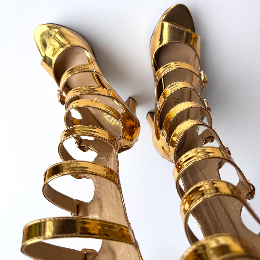Samba Alta - Gold Knee High Boots