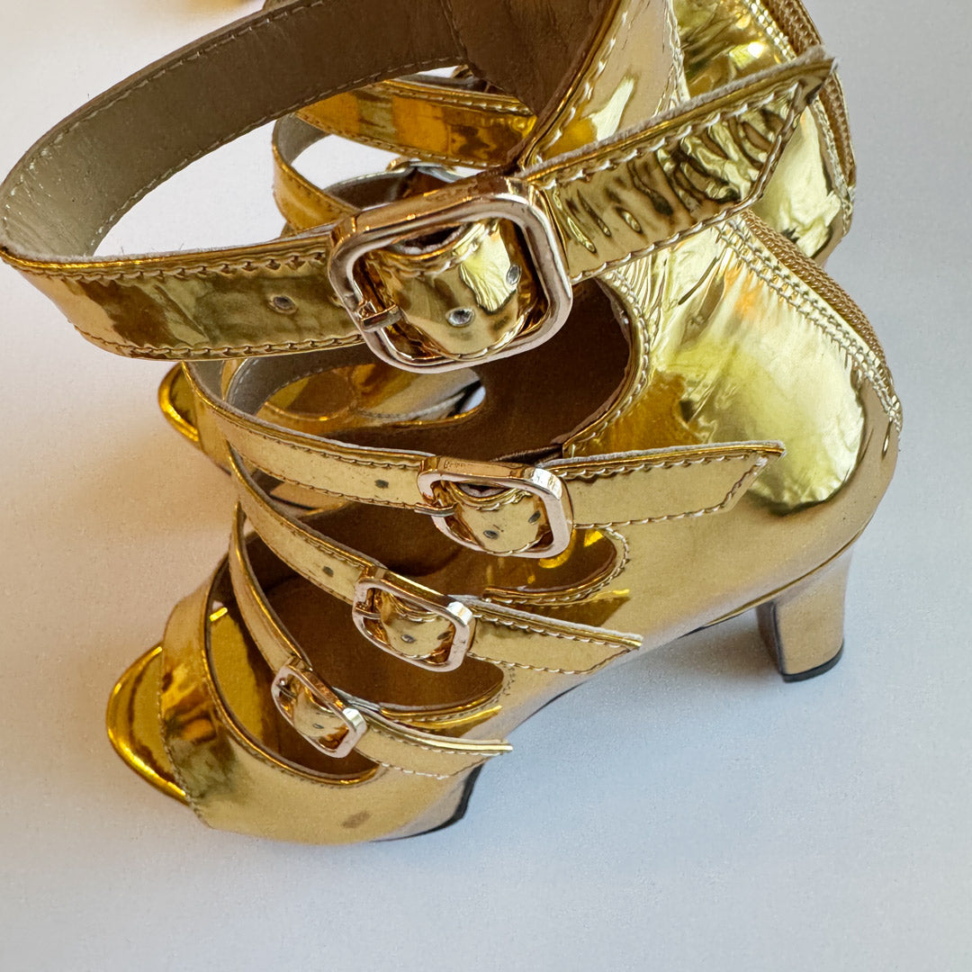 MIZCHI KNEE HIGH SAMBA GOLD - 10cm heels (CUSTOM MADE TO ORDER - 4-6 weeks del)
