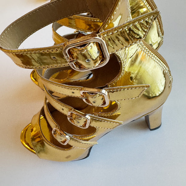 Samba Alta - Gold Knee High Boots