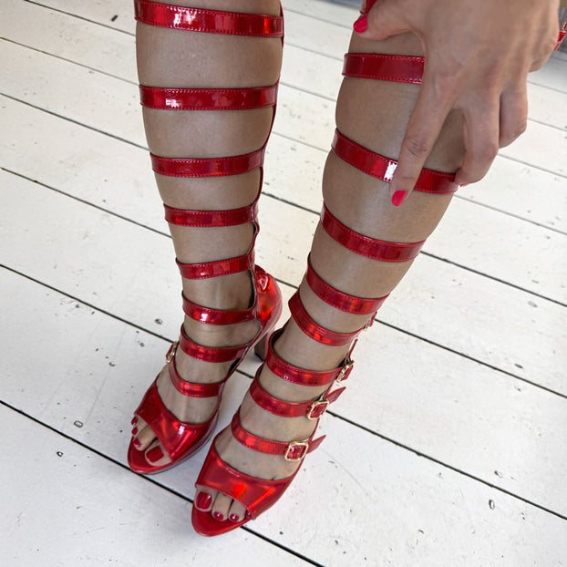 Samba Alta - Red Knee High Boots