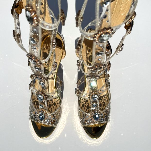 MIZCHI SAMBA DO MAR GOLD - 10/2.5cm platform heels