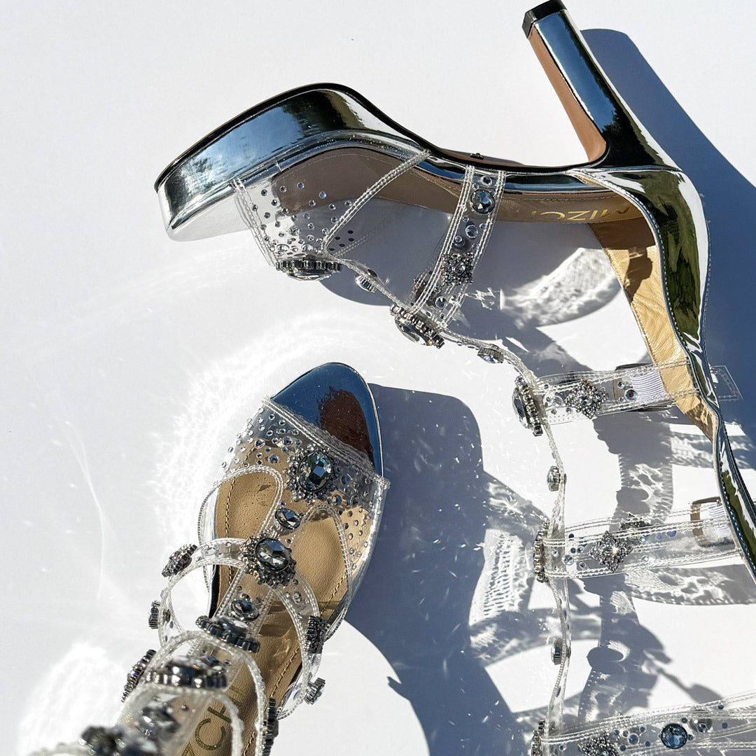 MIZCHI SAMBA DO MAR SILVER - 10/2.5cm platform heels