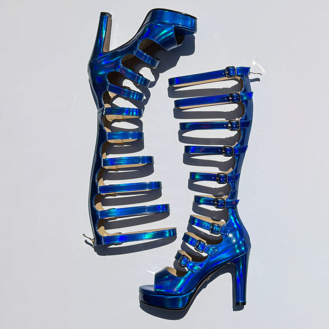 Samba Alta - Blue Knee High Boots