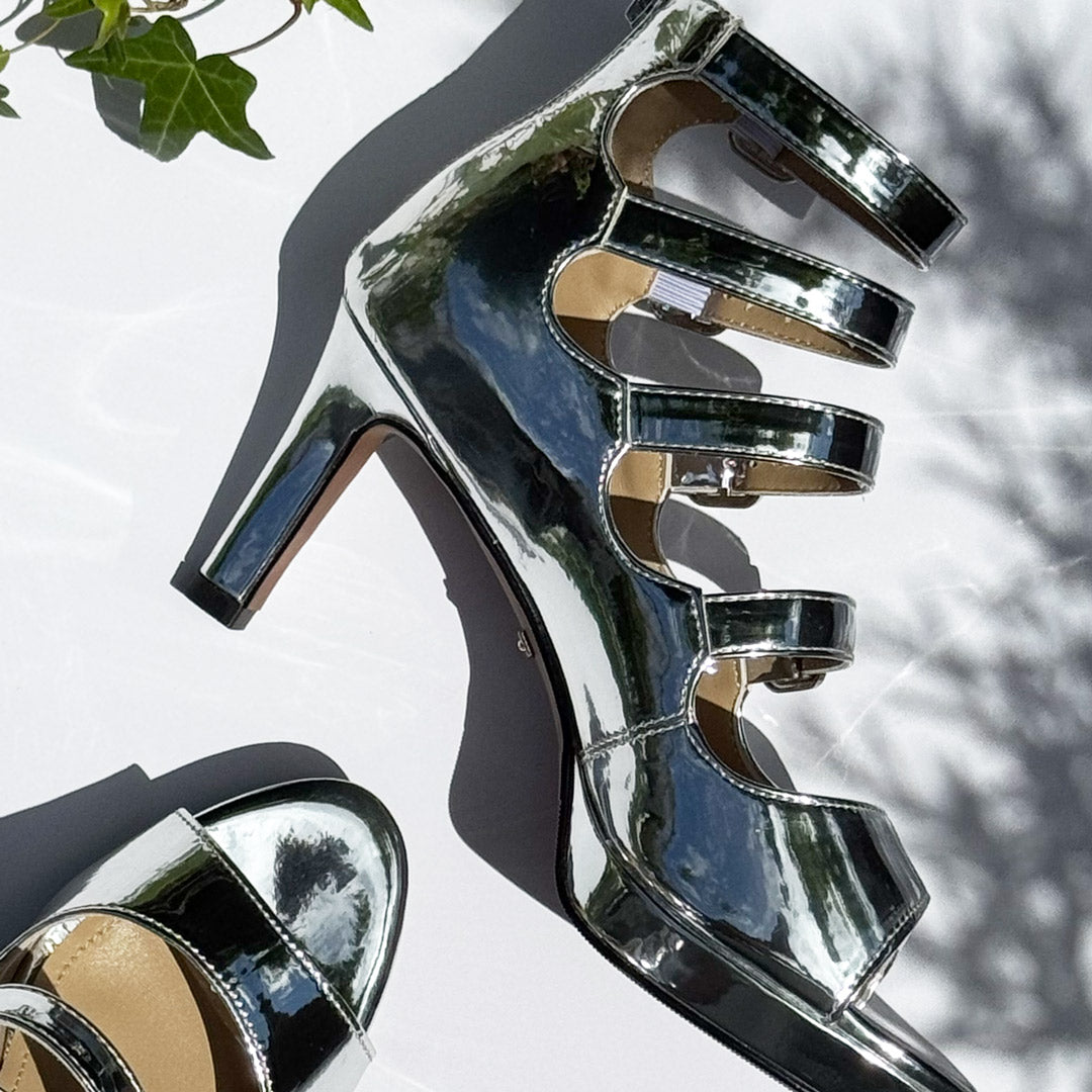 MIZCHI SAMBA SILVER – 7cm heels