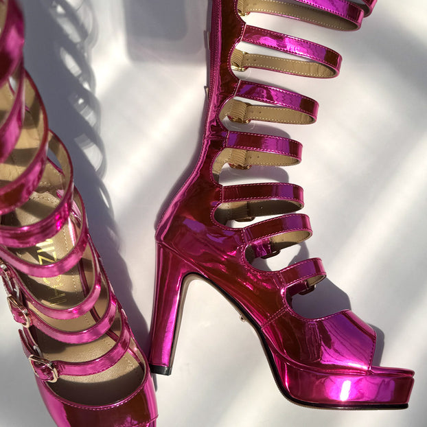 Samba Alta - Pink Knee High Boots