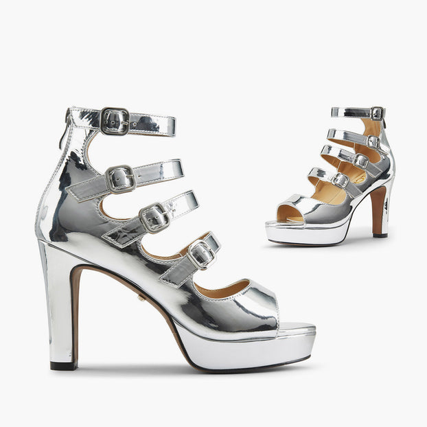 MIZCHI SAMBA SILVER - 10cm heels