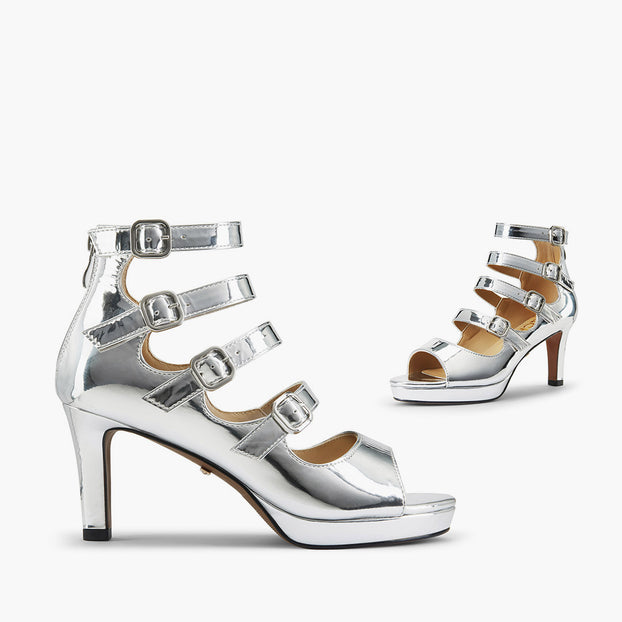 MIZCHI SAMBA SILVER – 7cm heels