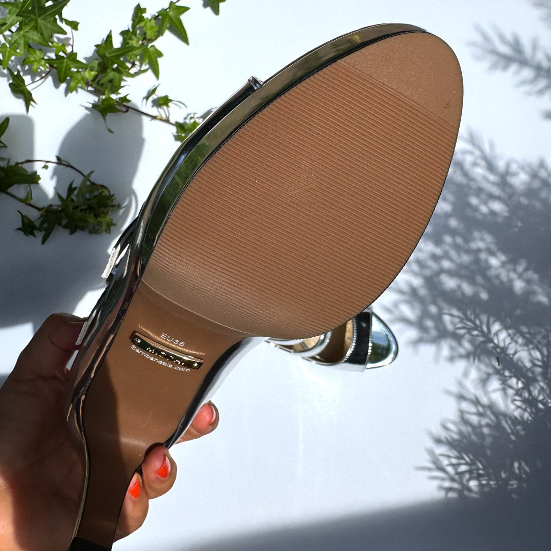 MIZCHI SAMBA SILVER – 7cm heels