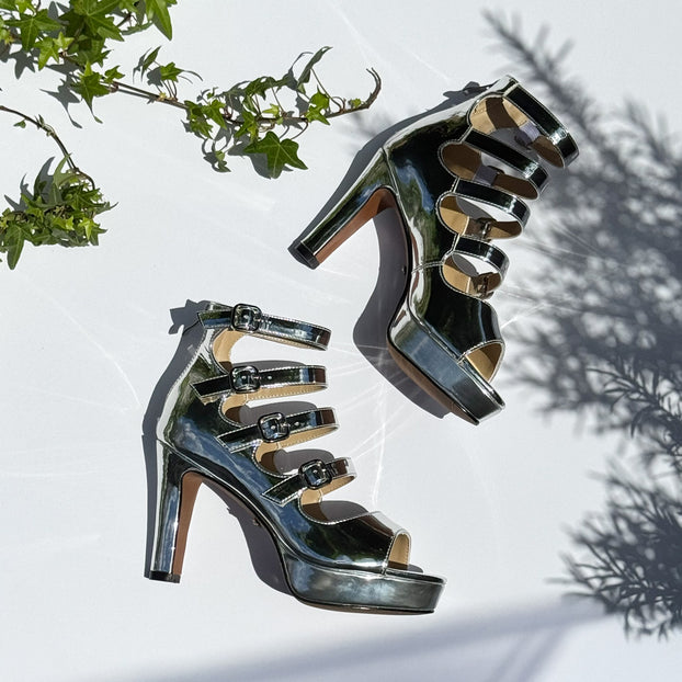 MIZCHI SAMBA SILVER - 10cm heels