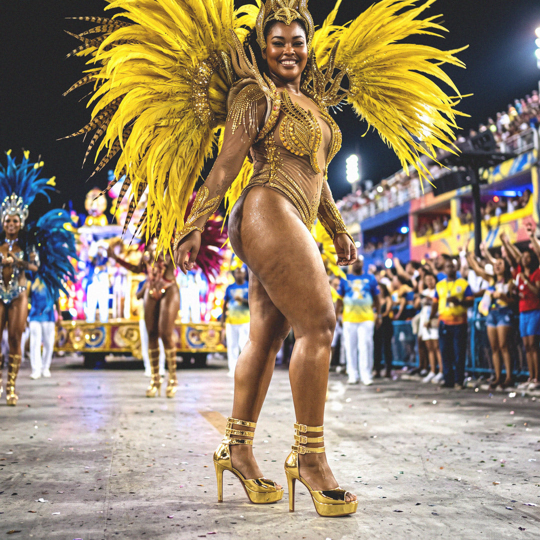 TRINITY - Gold Samba Heels