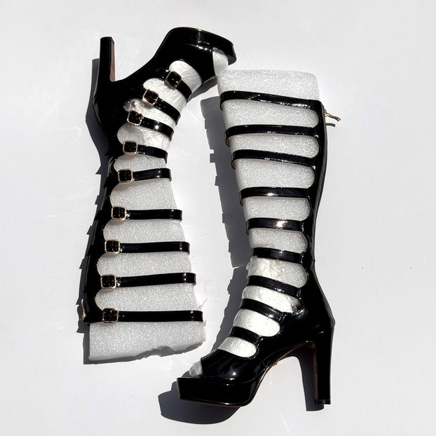 Samba Alta - Black Knee High Boots  - 34.5 single pair SALE