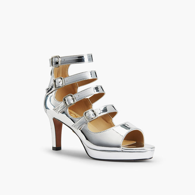 MIZCHI SAMBA SILVER – 7cm heels