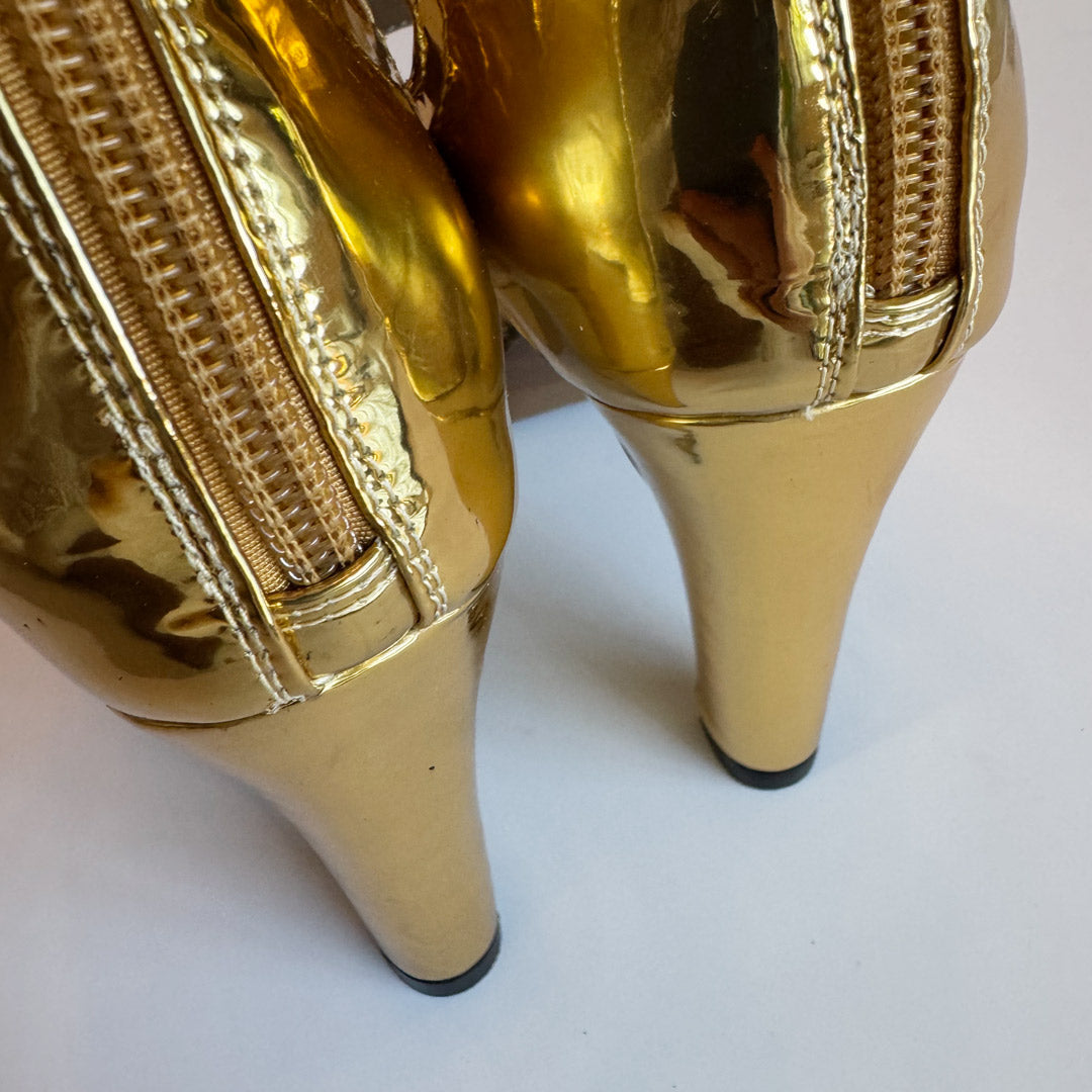 Samba Alta - Gold Knee High Boots