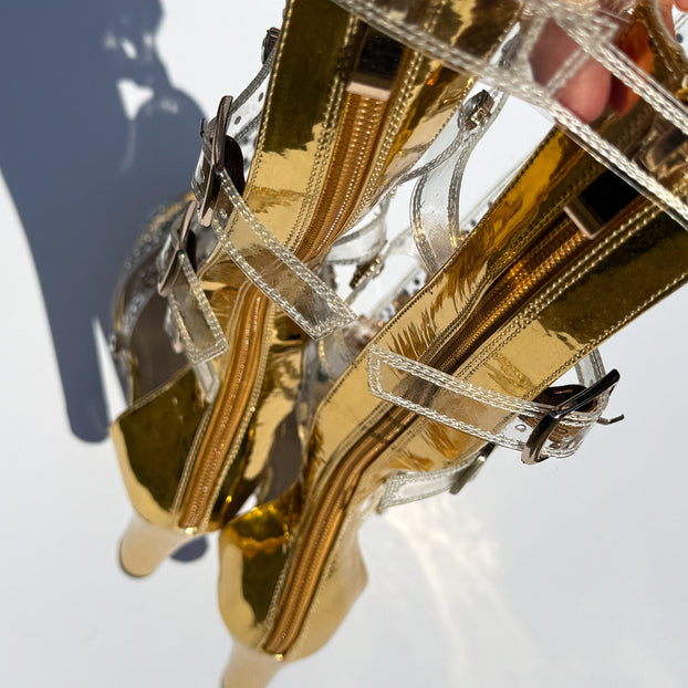 MIZCHI SAMBA DO MAR GOLD - 10/2.5cm platform heels