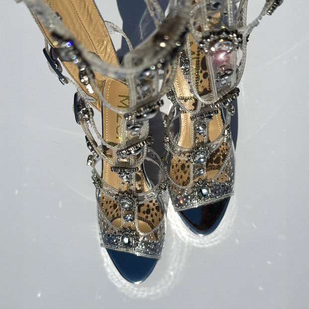 MIZCHI SAMBA DO MAR SILVER - 10/2.5cm platform heels