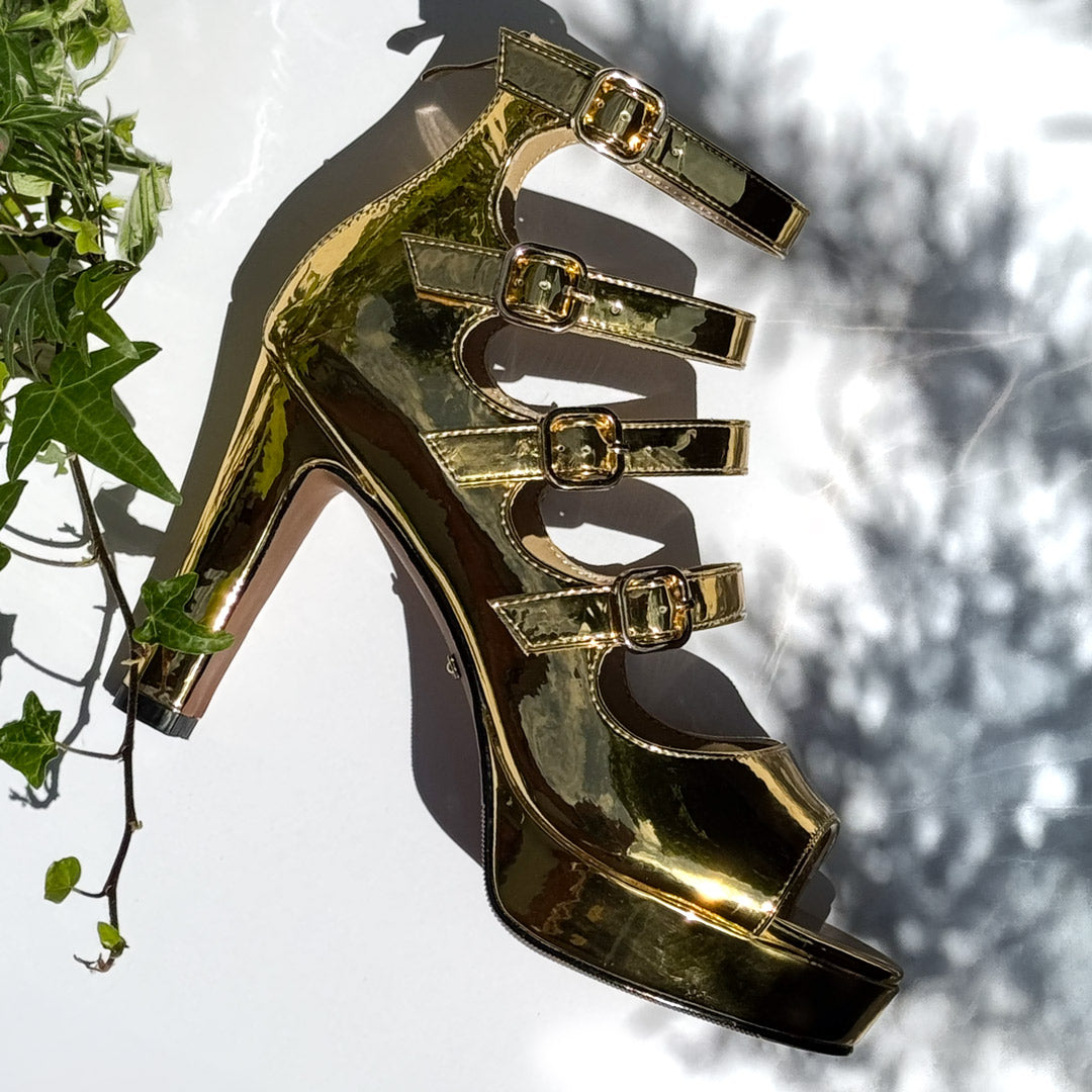 MIZCHI SAMBA GOLD- 10cm heels