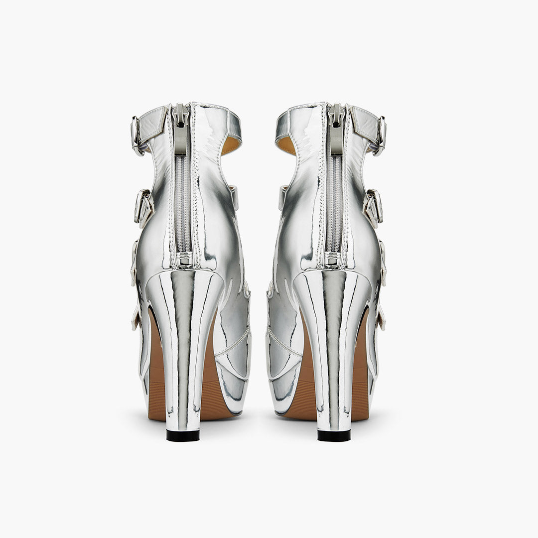 MIZCHI SAMBA SILVER - 10cm heels