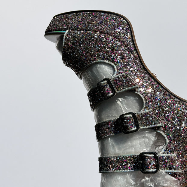 Samba Alta - Multi Glitter Knee High Boots - 34.5 single pair SALE