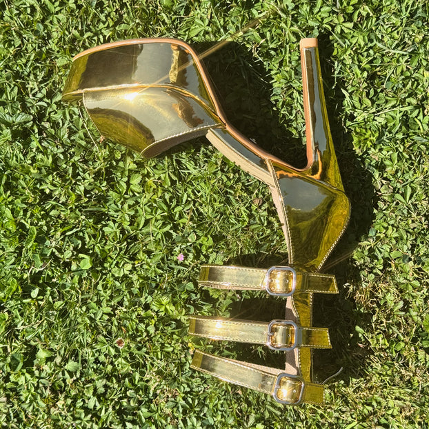 TRINITY - Goldd Samba Heels  11/3cm platform (CUSTOM MADE TO ORDER)