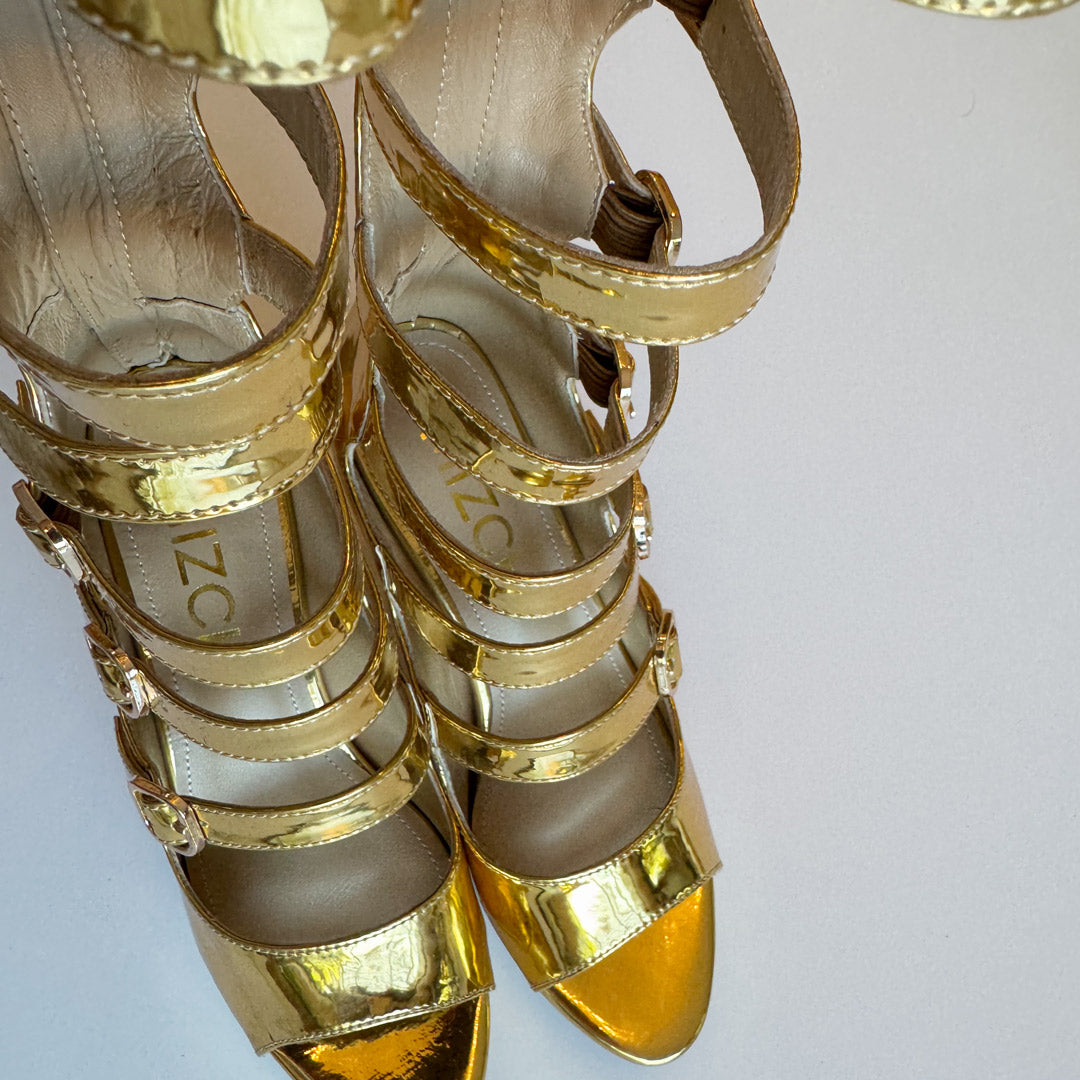 MIZCHI KNEE HIGH SAMBA GOLD - 10cm heels (CUSTOM MADE TO ORDER - 4-6 weeks del)