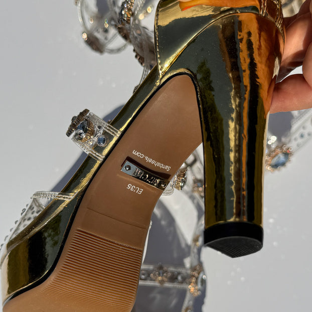 MIZCHI SAMBA DO MAR GOLD - 10/2.5cm platform heels