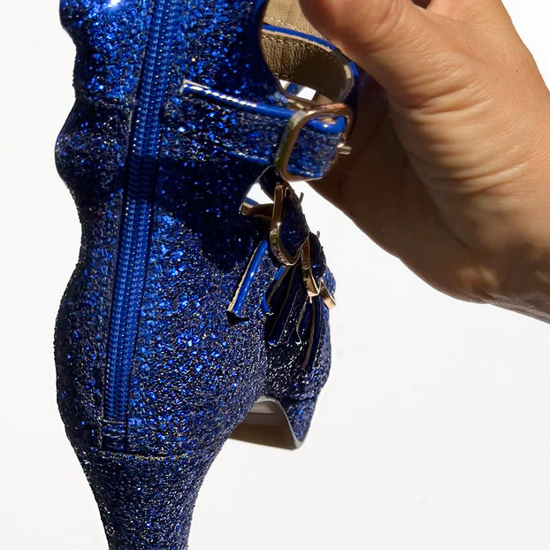 Samba Alta - Blue Glitter Knee High Boots