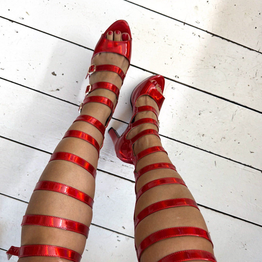 Samba Alta - Red Knee High Boots