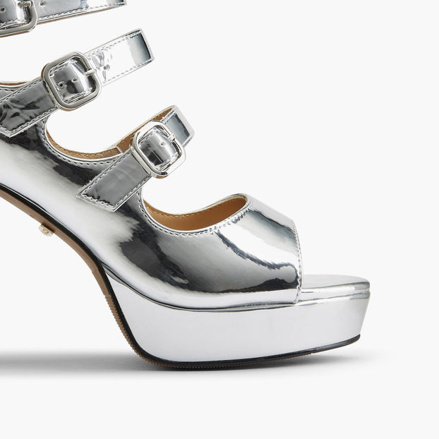 MIZCHI SAMBA SILVER - 10cm heels
