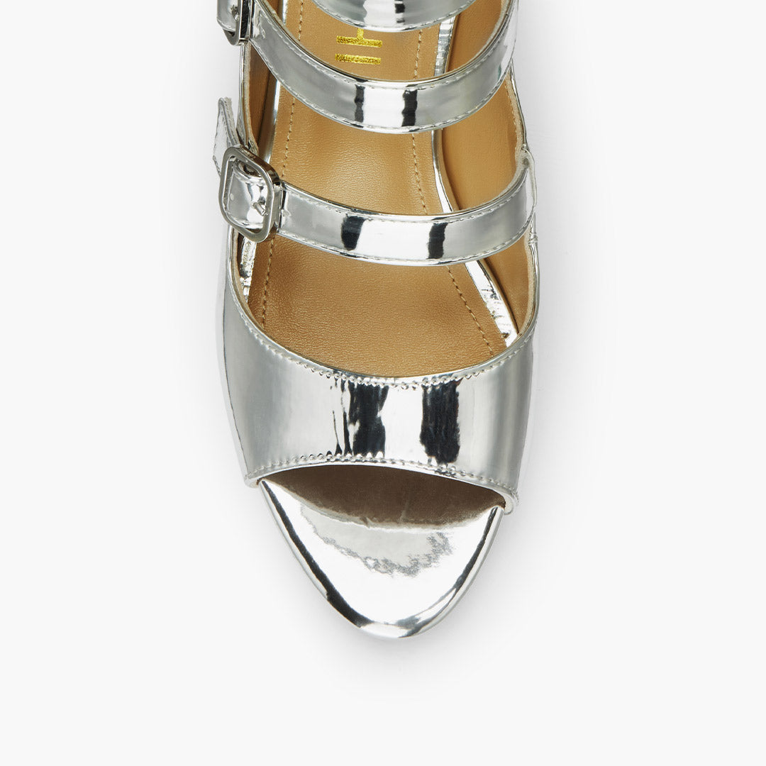 MIZCHI SAMBA SILVER – 7cm heels