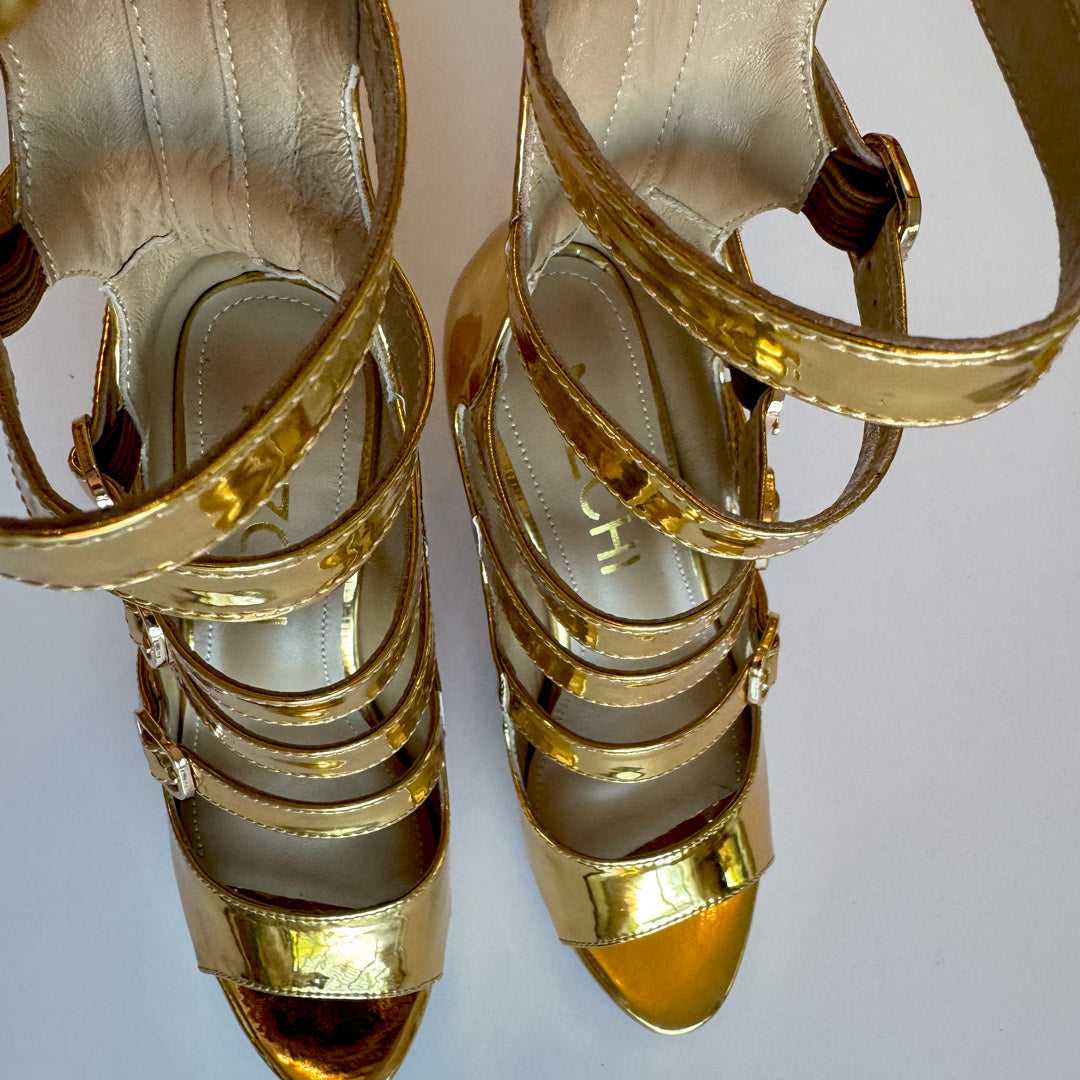 Samba Alta - Gold Knee High Boots