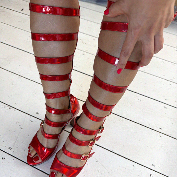 Samba Alta - Red Knee High Boots