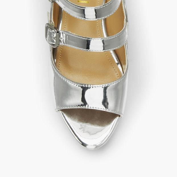 MIZCHI SAMBA SILVER - 10cm heels