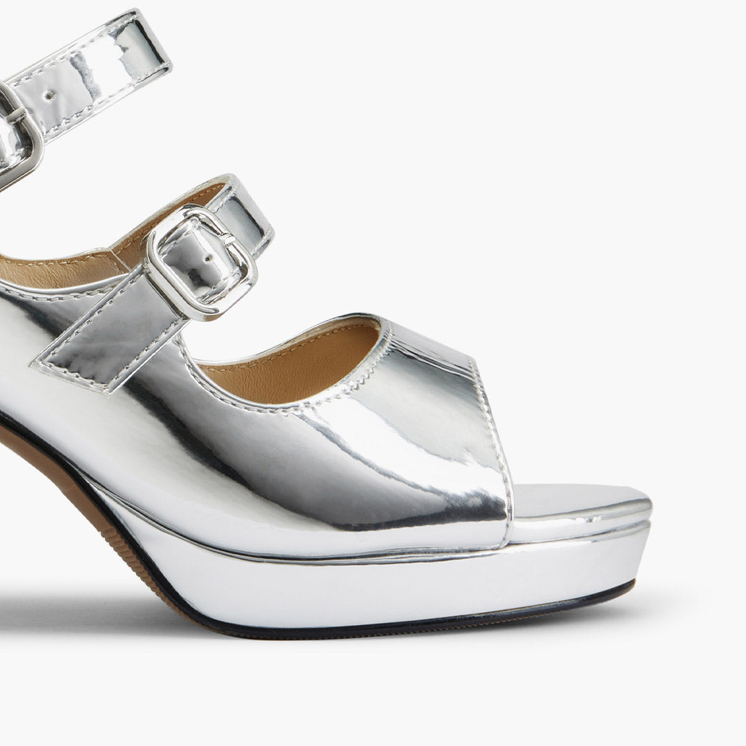 MIZCHI SAMBA SILVER – 7cm heels