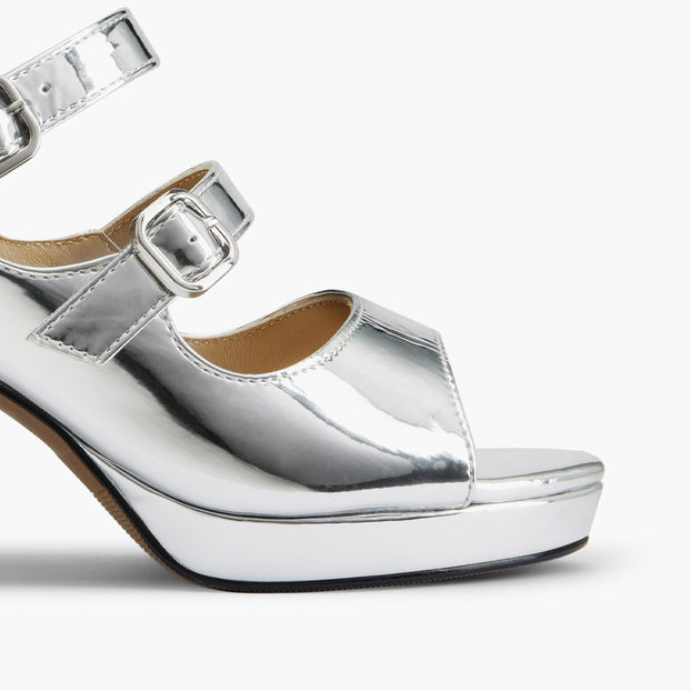 MIZCHI SAMBA SILVER – 7cm heels