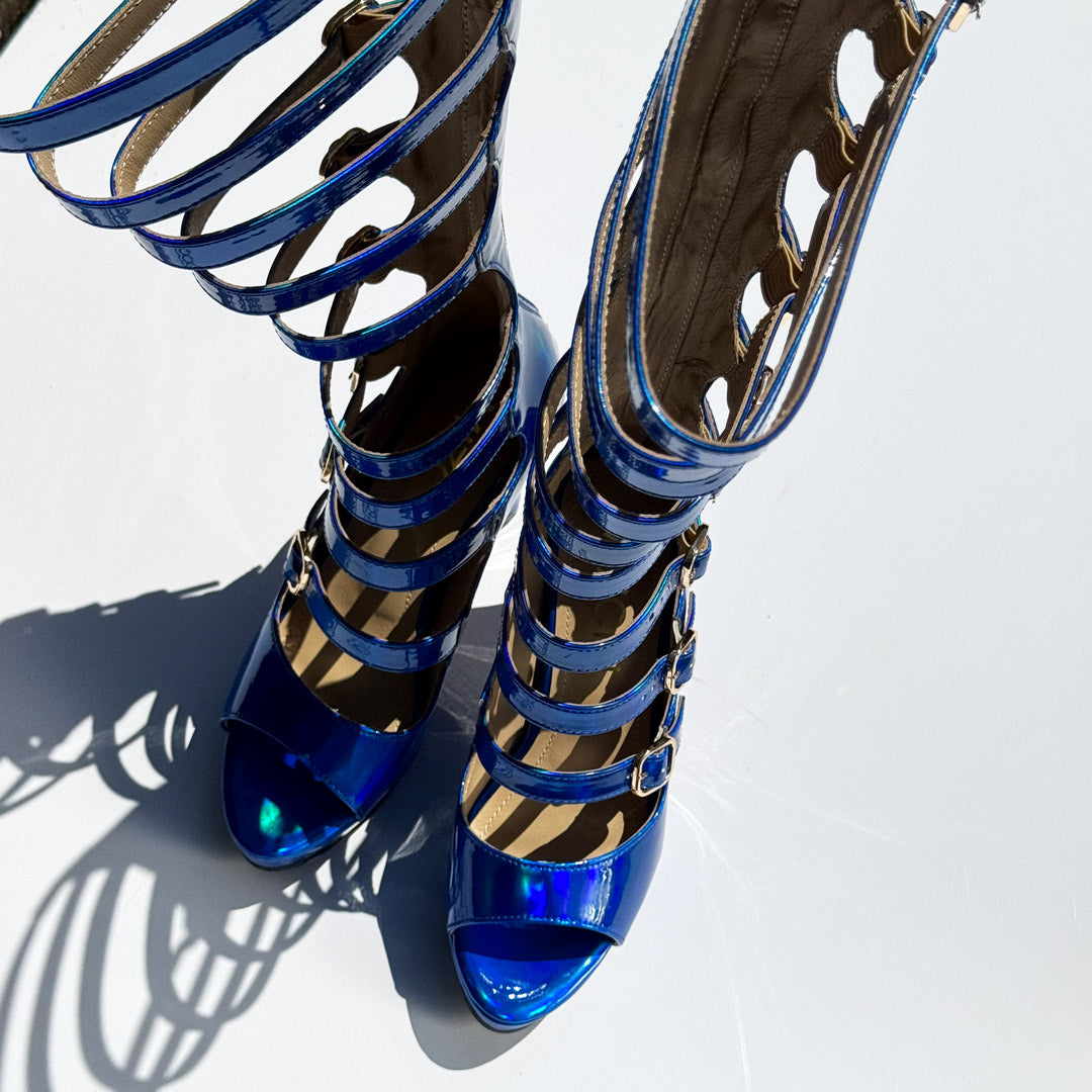 Samba Alta - Blue Knee High Boots