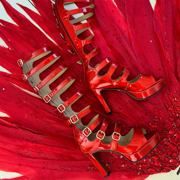 Samba Alta - Red Knee High Boots