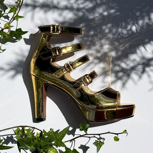 MIZCHI SAMBA GOLD- 10cm heels