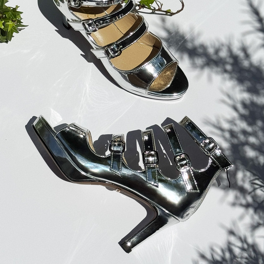 MIZCHI SAMBA SILVER – 7cm heels