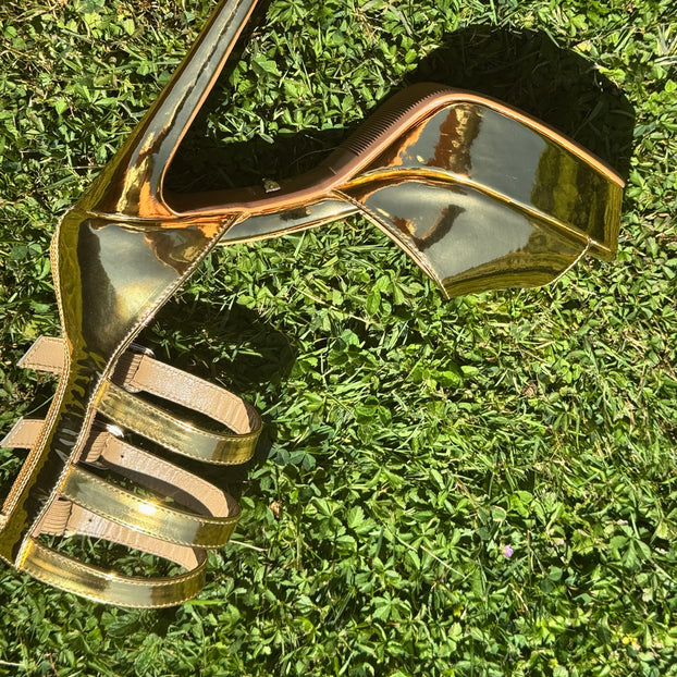 TRINITY - Goldd Samba Heels  11/3cm platform (CUSTOM MADE TO ORDER)