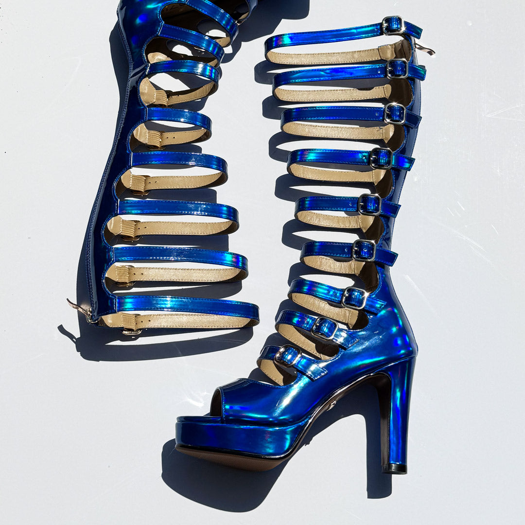 Samba Alta - Blue Knee High Boots