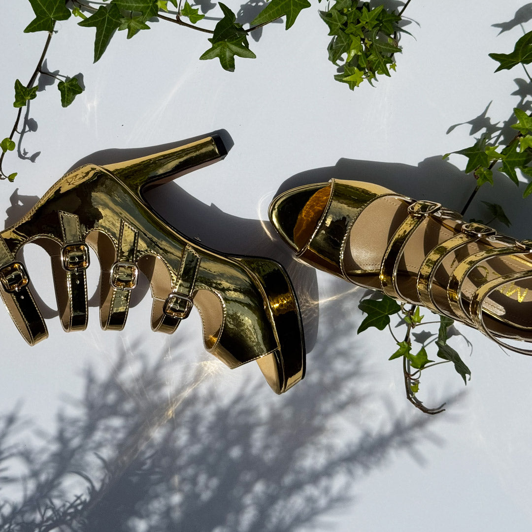 MIZCHI SAMBA GOLD- 10cm heels