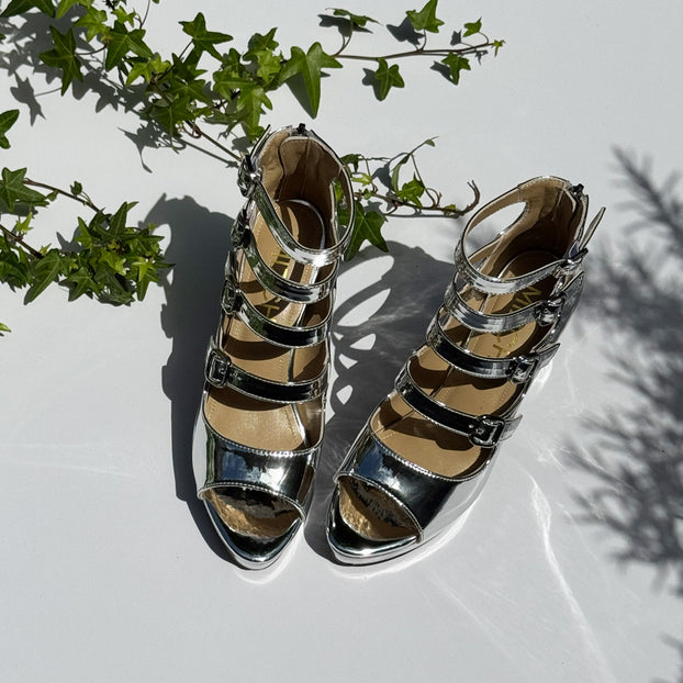 MIZCHI SAMBA SILVER – 7cm heels