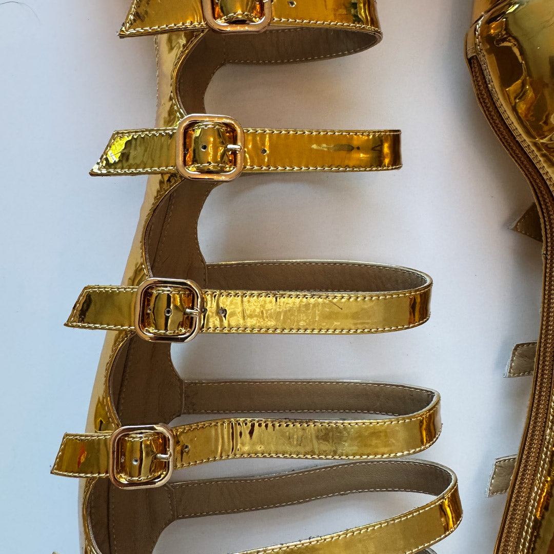 Samba Alta - Gold Knee High Boots