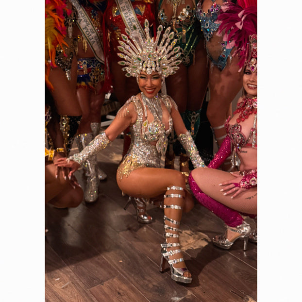 Samba Alta - Silver Knee High Boots