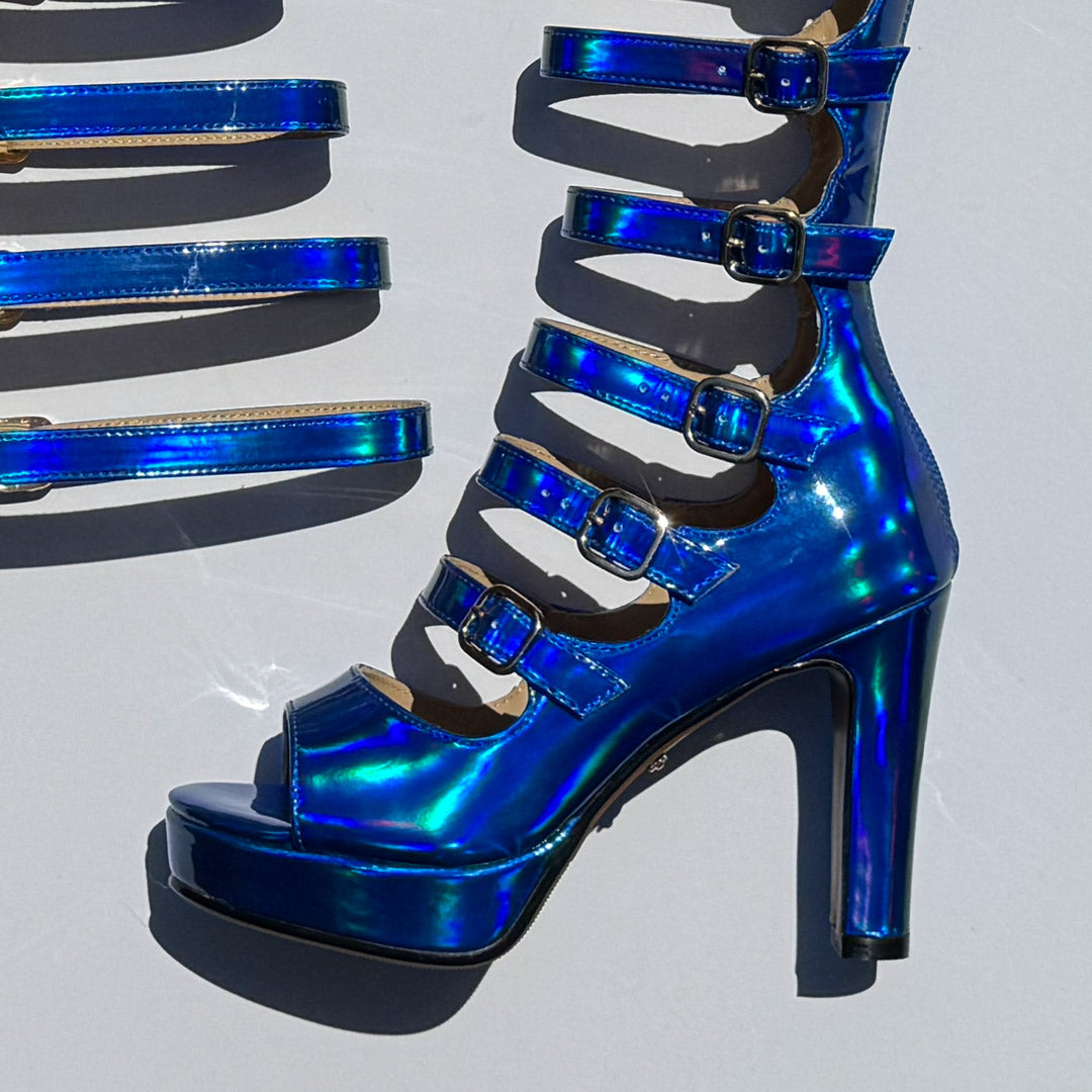 Samba Alta - Blue Knee High Boots
