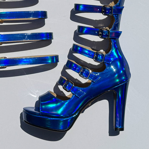 Samba Alta - Blue Knee High Boots