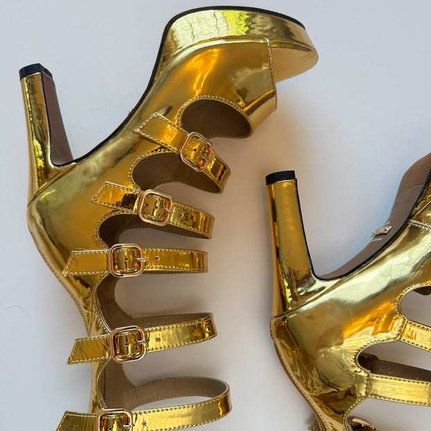 Samba Alta - Gold Knee High Boots